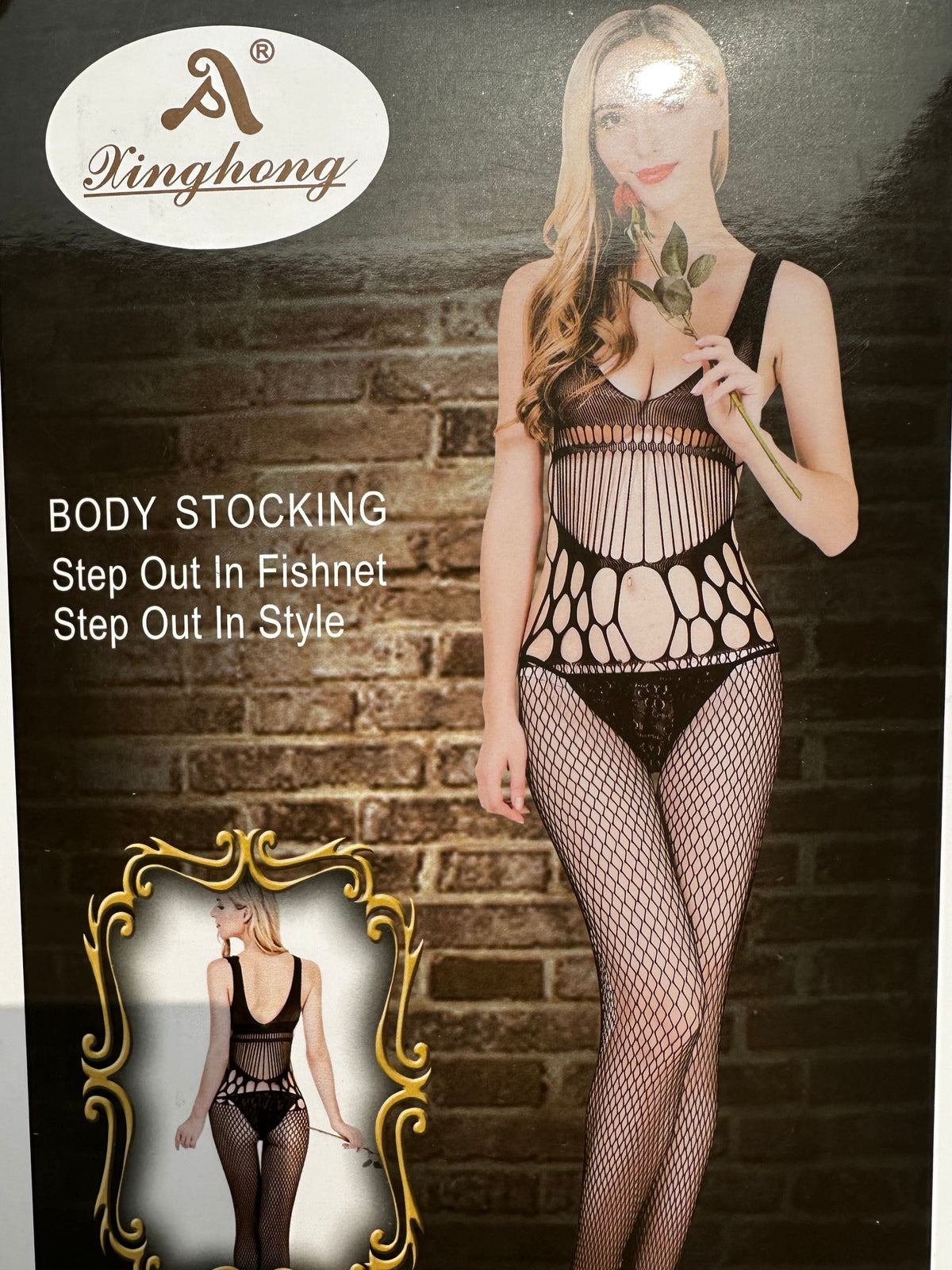 Plus Size Vertical Lines Full Body Stocking (8931)