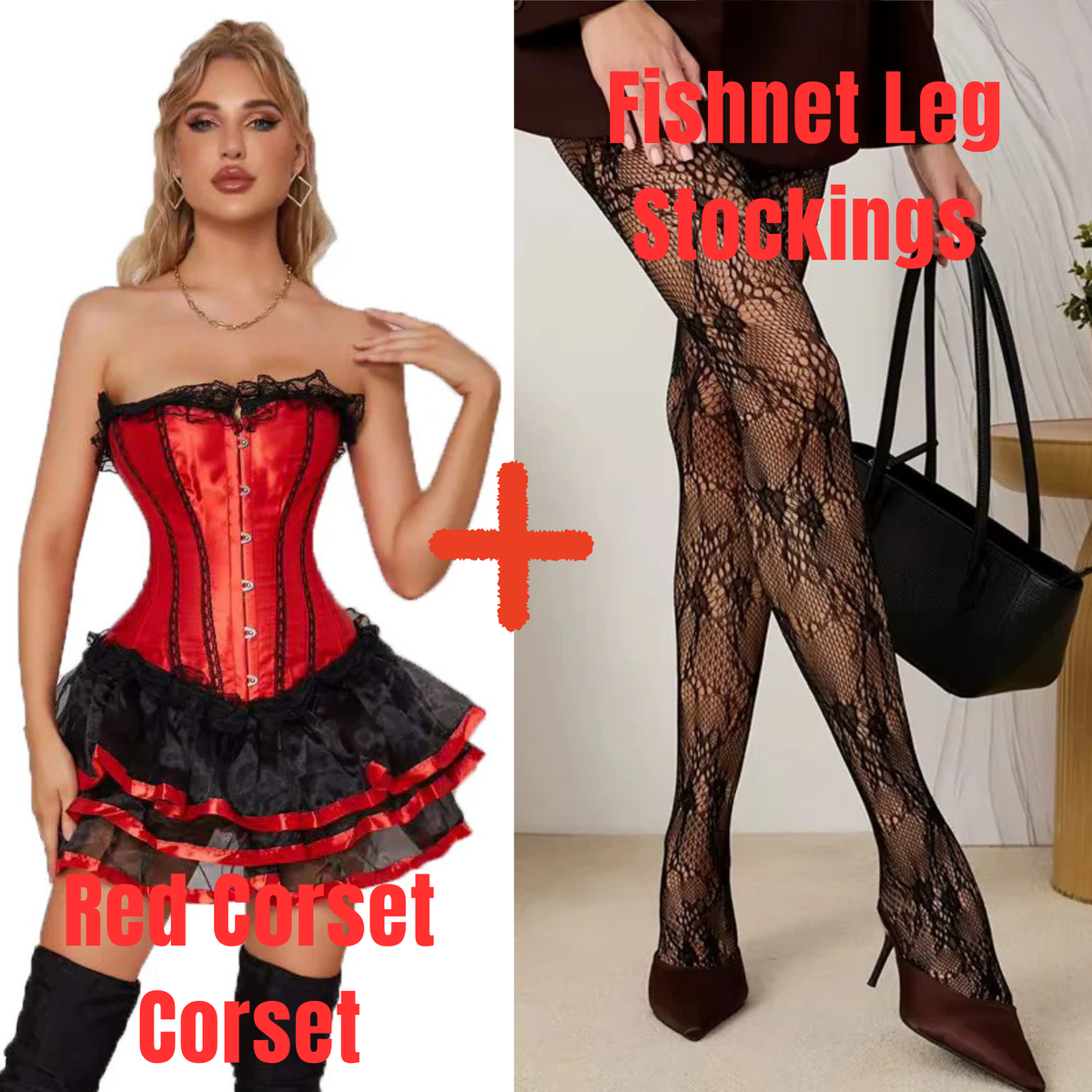 Corset + Leg Stockings Combo Set