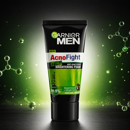 Garnier Men AcnoFight Wasabi Anti-Bacteria Brightening Foam Face Wash (50ml / 100ml)