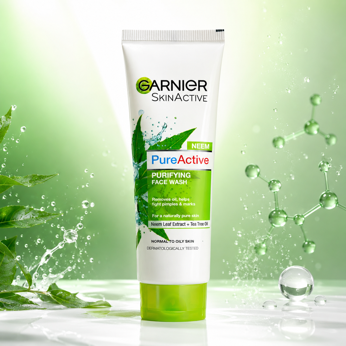 Garnier SkinActive Pure Active Neem Purifying Face Wash for Normal to Oily Skin (50ml / 100ml)