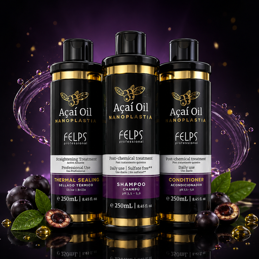 Açaí Oil Nanoplastia Hair Care Kit – Thermal Sealing, Shampoo & Conditioner – 250ml | She Cosmetics®